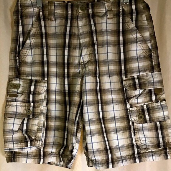 Lee Dungarees Men's Plaid Cargo Shorts Sz 32 - Picture 1 of 12